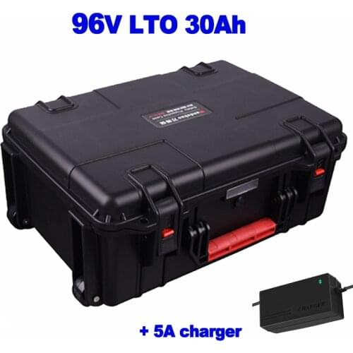 Waterproof LTO 96v 30ah lithium titanate Battery Pack 20000 cycles mechanical exploration equipment power tools + 5A charger