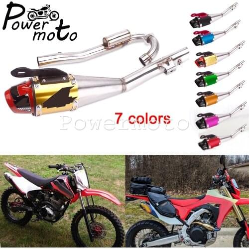 Aluminum Supermoto Motocross Muffler Silence Complete Stainless Exhaust Pipe System Slip On Muffler For Honda CRF230F 2008-2020