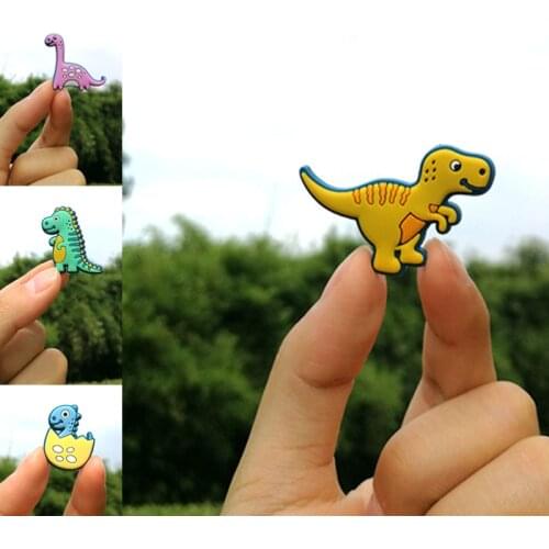 FIMAODZ Dinosaur Park Cartoon Pins Cute Animal Tyrannosaurus Triceratops PVC Badge Brooch Fashion Jewelry Gift for Kids Party