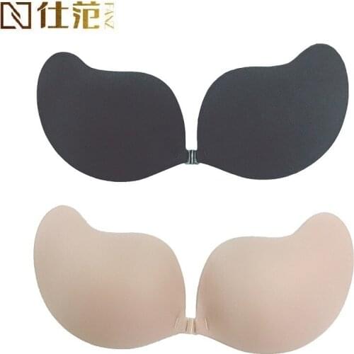 One piece invisible bra mango cup buckle gathers non-slip no steel ring dress wedding underwear chest stickers seamless gather