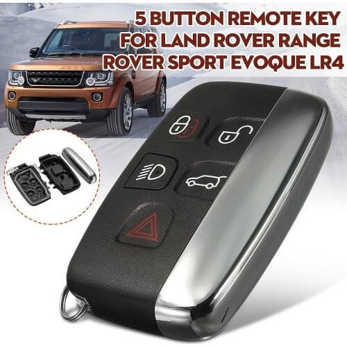 5 Button Remote FOB Key Case Cover Shell For LAND ROVER LR4 Range Rover Sport Evoque