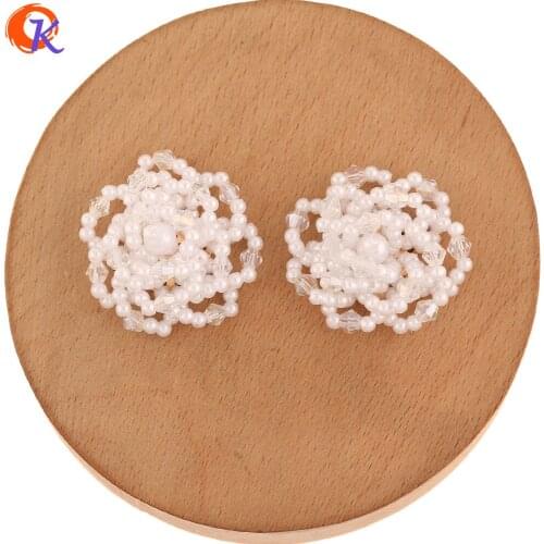 Cordial Design 20Pcs 32*32MM Jewelry Accessories/Earring Findings/Hand Made/Imitation Pearl/DIY Jewelry Making/Seed Bead Charms