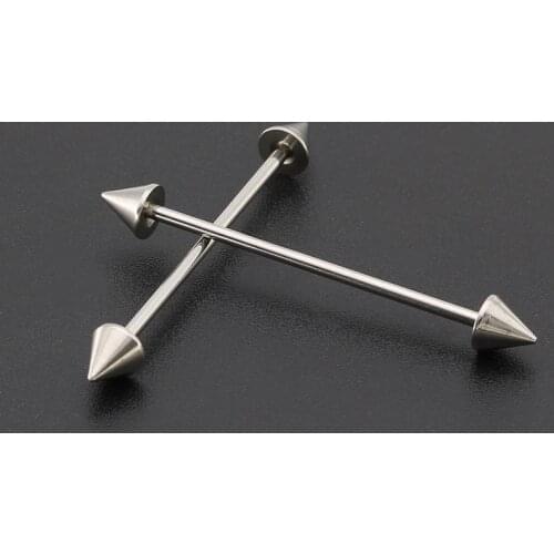 5Pair European and American Fashion Titanium Steel Pointed Cone Long Pole Ear Bone Nail Accessories Exaggerated Personality