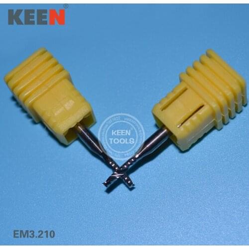 EM3.210mm(H2) Tungsten Steel 1 Flute Spiral End Mill CNC Router Drill Bits For Acrylic,PVC