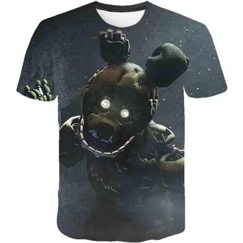 High Quality Children tee shirt child Clothes Kids FNAF Cartoon Anime Five Nights Game boys girls 3D Print Children T-Shirt