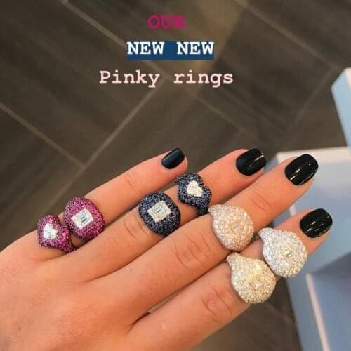 New Collection Trendy Heart AAA Cubic Zircon Stackable Chic Ring For Women Wedding DUBAI Bridal Statement Finger Ring Gift HOT