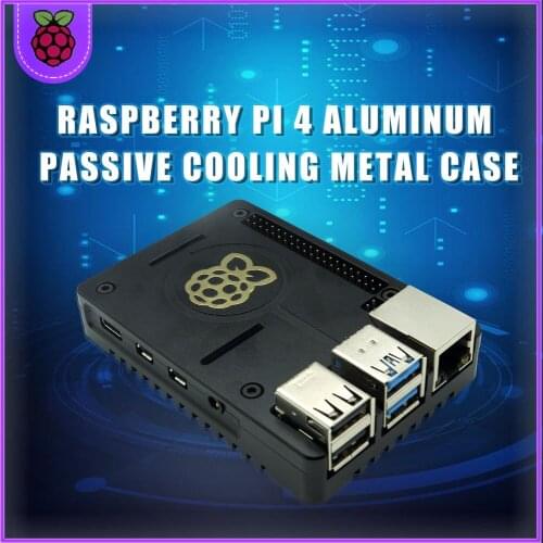 Raspberry Pi 4 Aluminum Alloy Case Ultra-thin CNC Metal Shell Passive Cooling Black Enclosure Box for Raspberry Pi 4 Model B