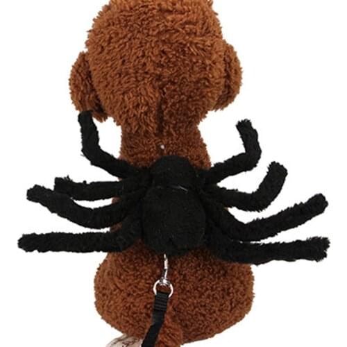 Halloween Puppy Pet Cat Costumes Clothes Small Dog Harness Collar Cat Spider Dress Up Chest Strap Harness Leash