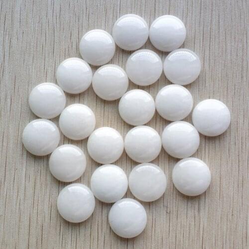 Wholesale 20pcs/lot Fashion good quality natural stone white round cabochon 20mm stone beads for jewelry making free shipping