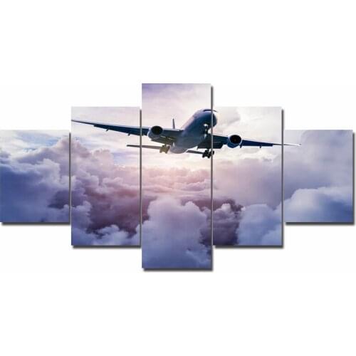 5 Pieces Airplane At Cloudy Sky 5d diy diamond painting full square round diamond embroidery cross stitch wall art
