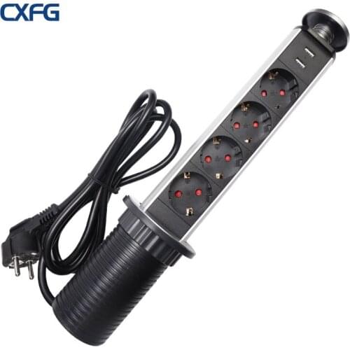 CXFG EU Standard Lifting Socket German Standard Desktop Pull-out Socket Desktop Hidden Lifting Socket Pop Up Electric Socket