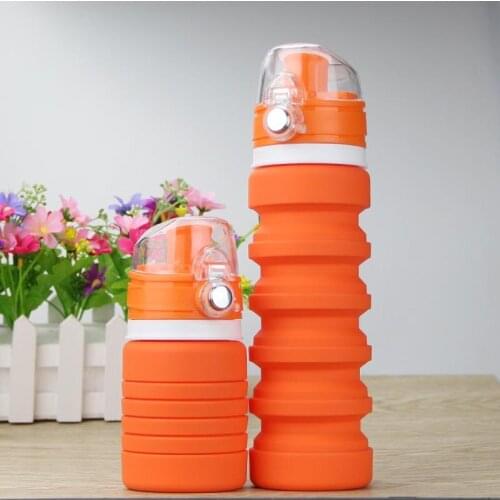 New Hot 500ml High Capacity Outdoor Sport Bottle Silica Travel Hiking riding Camp Fold Portable Telescopic Button Water Bottle