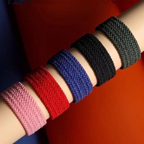 22mm New Nylon Elastic Strap For Huami Amazfit Pace Braided Solo Loop Watch band For Amazfit Stratos 2/2S/3 Bracelet
