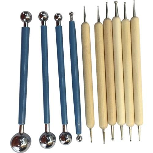 New 10 Piece Dotting Tools Ball Styluses for Mandala Rock Painting, Pottery Clay Craft, Embossing Art