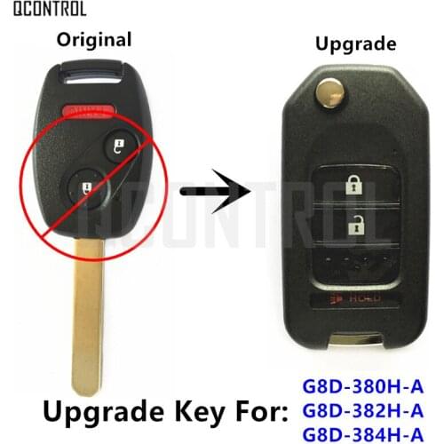 QCONTROL Upgraded Auto Remote Key for Honda Accord CR-V Fit City Civic Element Odyssey Shuttle 313.8Mhz/315Mhz/433Mhz Door Lock