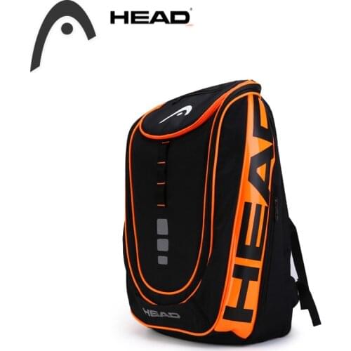 Orange Multi-function Head Tennis Racket Backpack PU Nylon HEAD Tenis Squash Backpack Large Capacity 2-3 Tennis Rackets Racquets