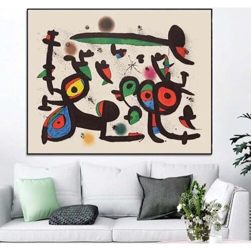 Poster And Prints Joan Miro Famous Vintage Abstract Surrealism Painting Reproduction Wall Art Picture For Living Room Decor