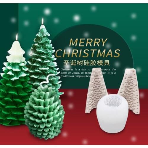 Christmas tree silicone mold Christmas mousse cake decoration mold DIY aroma candle baking mold baking accessories