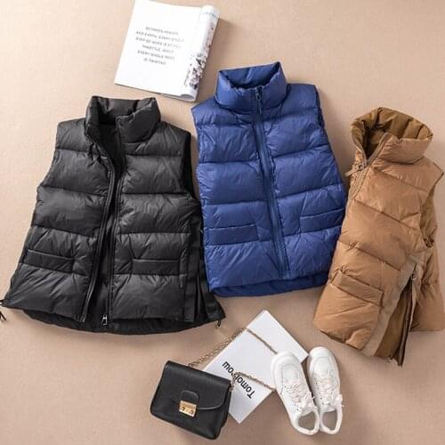 SEDUTMO Winter Slim Duck Down Vest Women Ultra Light Thin Casual Jackets Autumn Pocket Basic Waistcoat ED1659