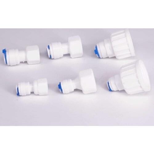 RO Water Connector Fit Tube O/D 1/4" 3/8" Pushfit To 1/8"-3/4" BSP Female Fitting Reverse Osmosis Drinking Purifier