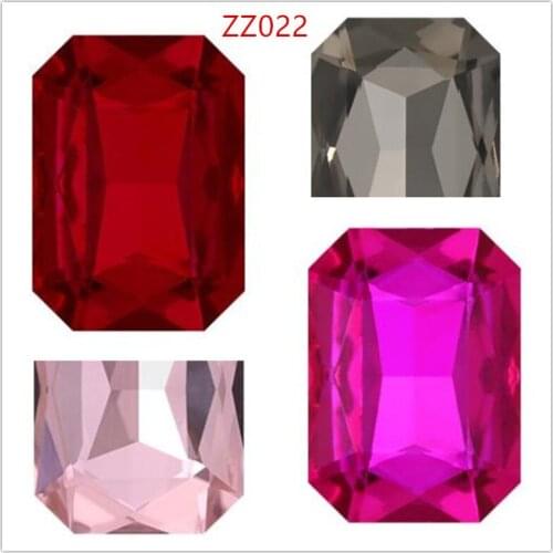 Rhinestones 10x14mm colorful Pointback crystal octagonal drill 50PCS/pack fashion jewelry diamond glue on clothes bag shoesZZ021