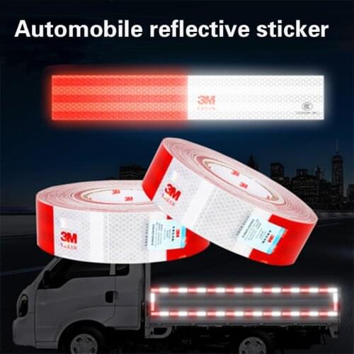 5cm*45.72M 3M Car Reflective Stickers Red White Safety Warning Tape Automobile reflective sticker Truck Trailer Auto Accessories