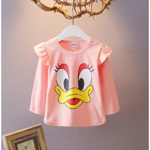 Baby Girls Donald Duck Sweatshirt Children Spring Autum Casual Outfits Cute Disney Anime Tops Long Sleeve Girls Kids Clothes