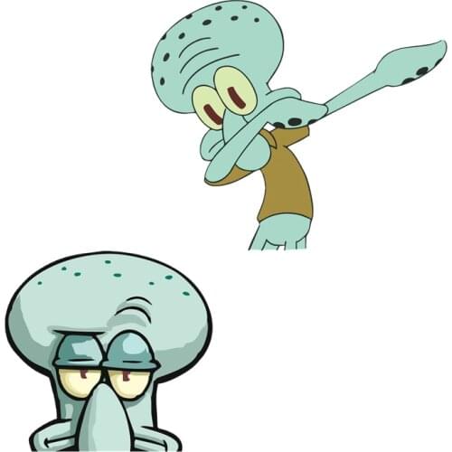 15X15CM 3D for Funny SQUIDWARD DAB Anime Peeking Motorcycle Car Bumper Window Decal Vinyl Graffiti Anime Car Accessories