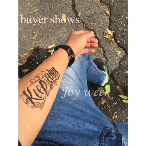Waterproof Temporary tattoo sticker "keep calm" English letters words for men tatto stickers flash tatoo fake tattoos