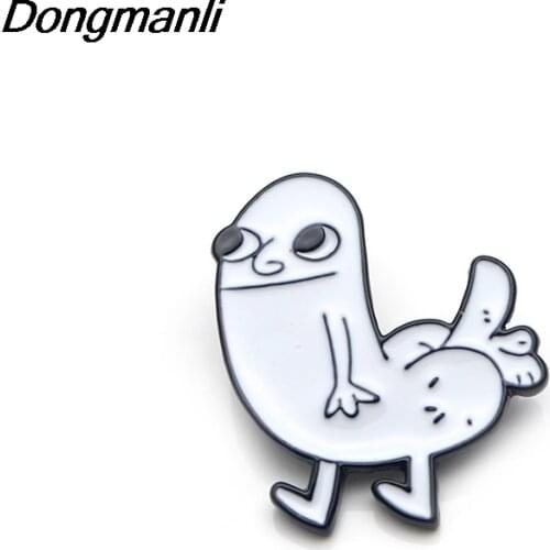 P3360 Dongmanli Dickbutt Funny Metal Enamel Pins and Brooches for Women Men Lapel Pin backpack bags Hat badge Gifts