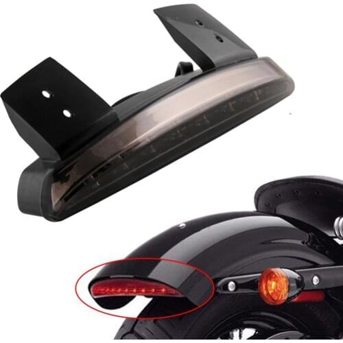 1PCS Smoke Motorcycle Tail Lights For Harley Davidsons 883 XL883N XL1200N Rear Fender Edge LED Taillight