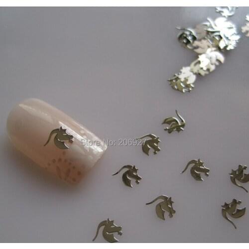 MS259-1 100pcs Silver Cute Capricorn Constellation Metal Sticker Nail Art Metal Sticker Nail Art Decoration Non-adhesive Sticker