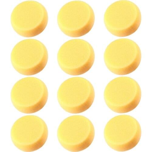 12pcs Round Synthetic Watercolor Artist Sponges For Painting Crafts Pottery Yellow Round Cake Sponge (Yellow)