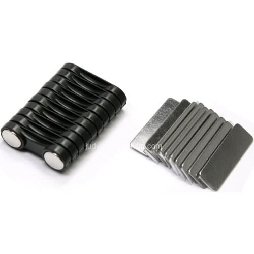50pcs Metal Name Tag 2-Magnetic Fastener Backing ID Tag Badge Holder with Adhesive