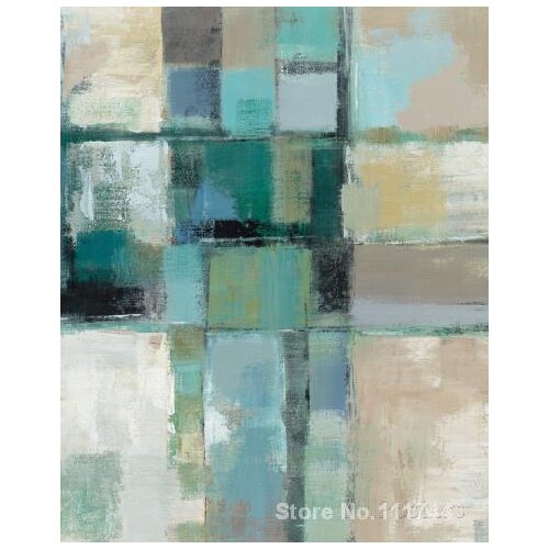 Abstract painting Island Hues Crop II by Silvia Vassileva art for living room Hand painted High quality
