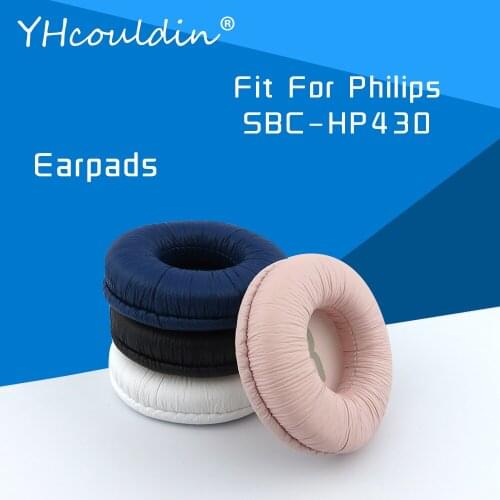 Earpads For Philips SBC HP430 SBC-HP430 Headphone Accessaries Replacement Ear Cushions Wrinkled Leather Material
