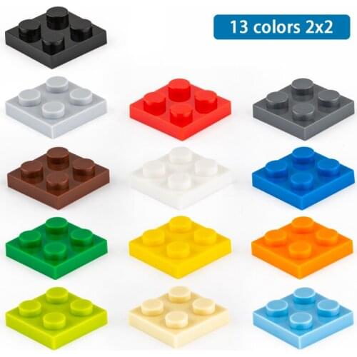 Aquaryta 165pcs/lot DIY Building Blocks Thin Figures Bricks 2x2 Dots Educational Creative Size 3022 Plastic Toys for Children