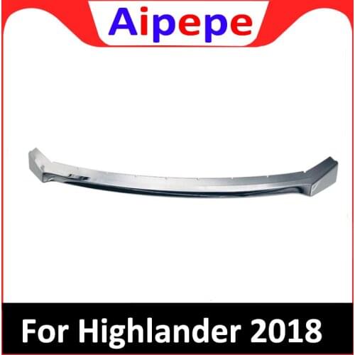 Car Body Bumper ABS Chrome Trim Front Protection Bar Grid Grill Grille Frame Edge 1pcs for Toyota Highlander 2018 2019