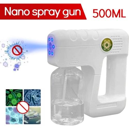 500ML Wireless Electric Disinfection Sprayer Gun USB Blue Light Nano Steam Spray Gun Atomizer Home UV Liquid 2 In 1 Sanitizer