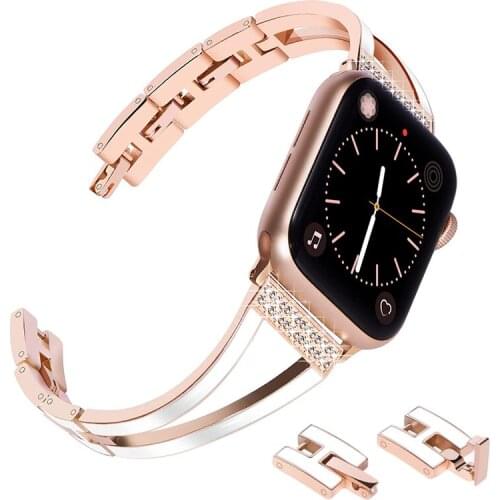 Stainless Steel strap for Apple Watch band 44 mm 40mm iWatch band 42mm/38mm Enamel Metal Bracelet Apple watch 6 5 4 SE 3 2 1