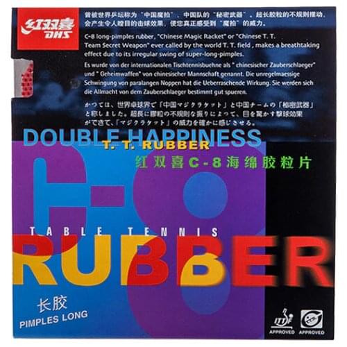 DHS C-8 C8 C 8 Long Pips-Out Table Tennis / PingPong Rubber With Sponge(1.0mm)