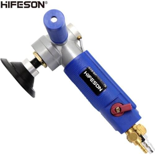 HIFESON 4 Inch Air Pneumatic Sander Water-feed Mill Wet Polisher Tool Machine for Marble Quartz Granite Stone Polishing