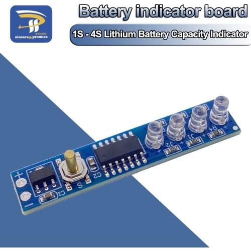 1S/2S/3S/4S 3.7V Lithium Battery Capacity Indicator LED Display Board Power Level For 18650 Lithium Li-ion lipo Battery