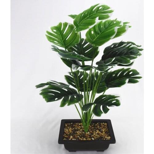 Artificial 18 Fork Turtle Leaf Home Garden Decoration Reusable Plastic Flower Indoor Outdoor Natural Simulation Green Plants