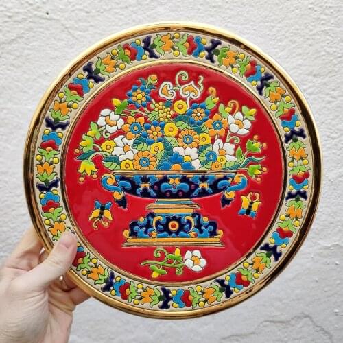 Ceramic plate 29 cm/11.4 inch diameter - Spanish ceramic - enameled up handmade - Made in Spain - MIJASCERAMIC