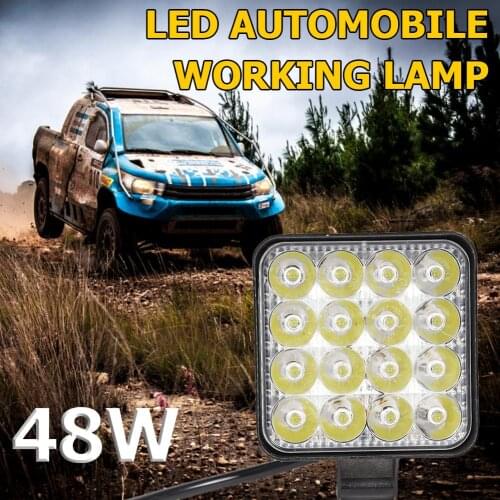 16LED Lamp 48W 2880LM 6500K Super Energy Saving High Brightness Long Life Shockproof Dustproof Square Mini Work Spot Light