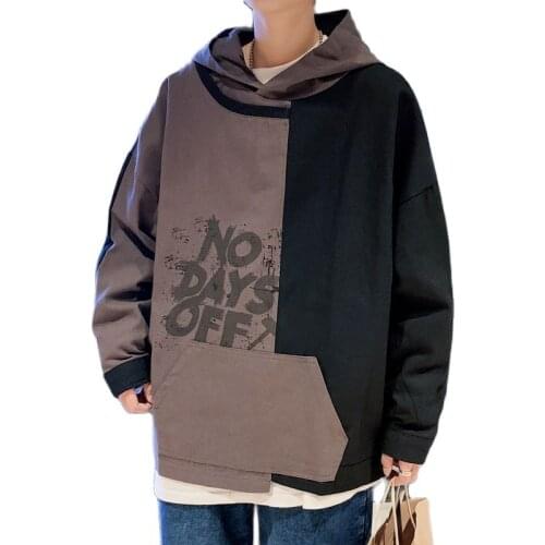 Moda juvenil, mosaico de algodón lavado, Sudadera con capucha holgada para estudiantes y hombres, estilo de Hong Kong 2020