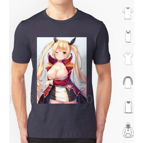 Azur Lane-Nelson T Shirt Men Cotton Azur Lane Nelson Big Tits Oppai Boobs Cleavage Anime Girls Busty Sexy Phone