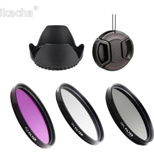 52mm UV CPL FLD Lens Filter Kit+Lens Cap+Flower Lens Hood For Nikon D3100 D3200 D5100 D5000 D3000 D40 Camera