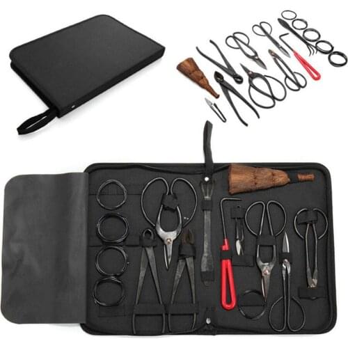 15pcs/bag Scissor Pruning Tools Bonsai Garden Plant Tree Scissors Trimming Cutting Tool Set with Storage Bag Garden Tools